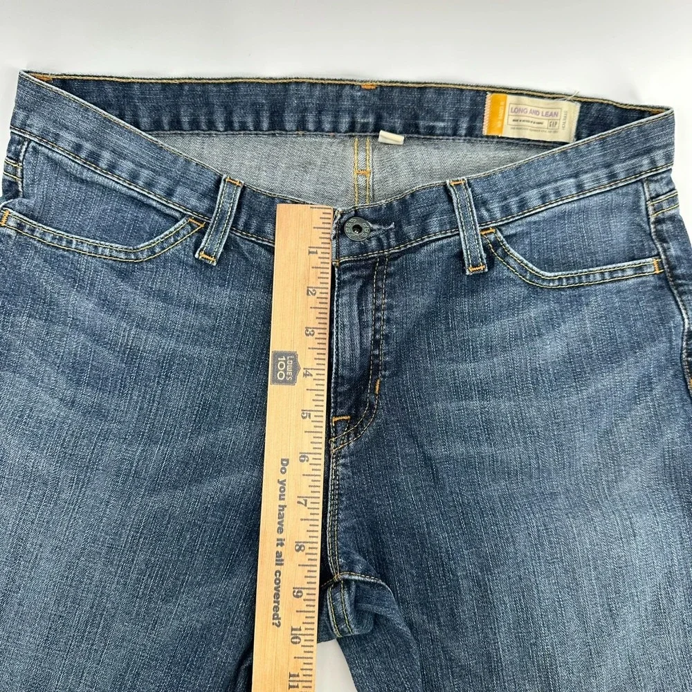 GAP Jeans Womens 10 Long Blue Denim Long & Lean Bootcut Leg Stretch Outdoor